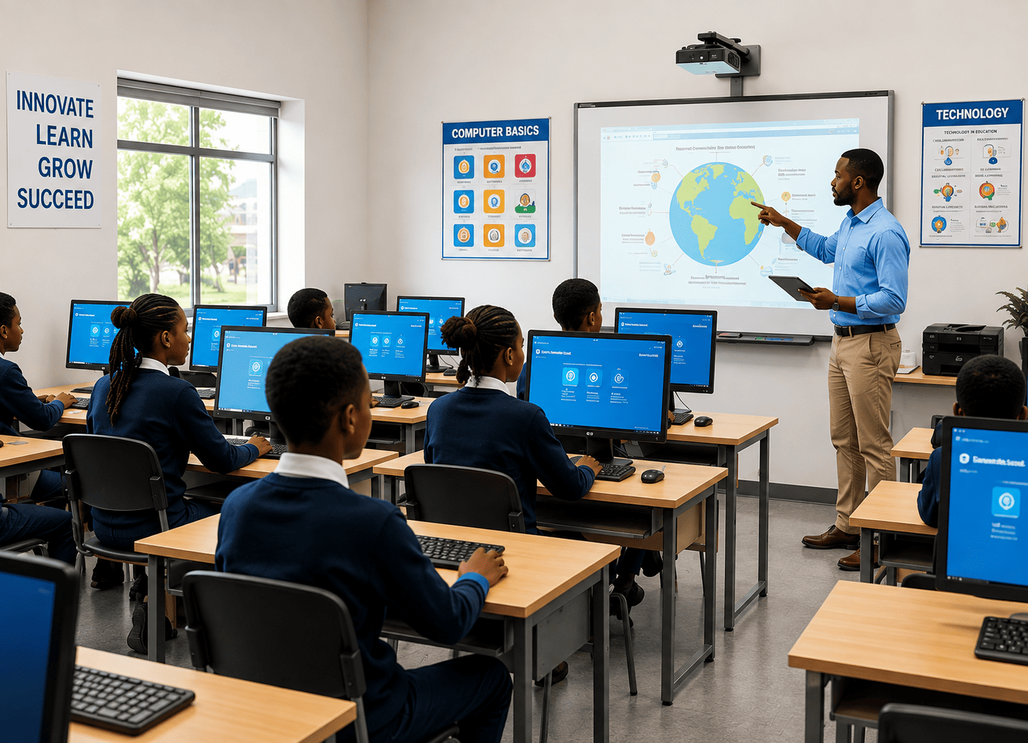 Students in a computer lab